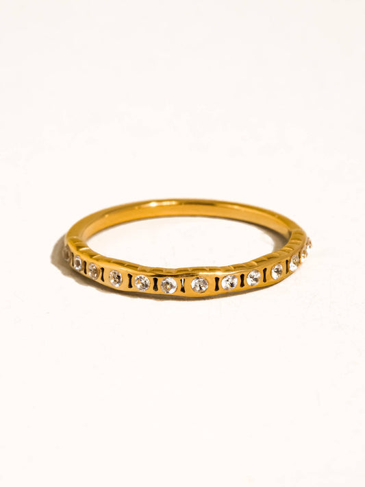 Flair 18K Gold Non-Tarnish Thin CZ Band