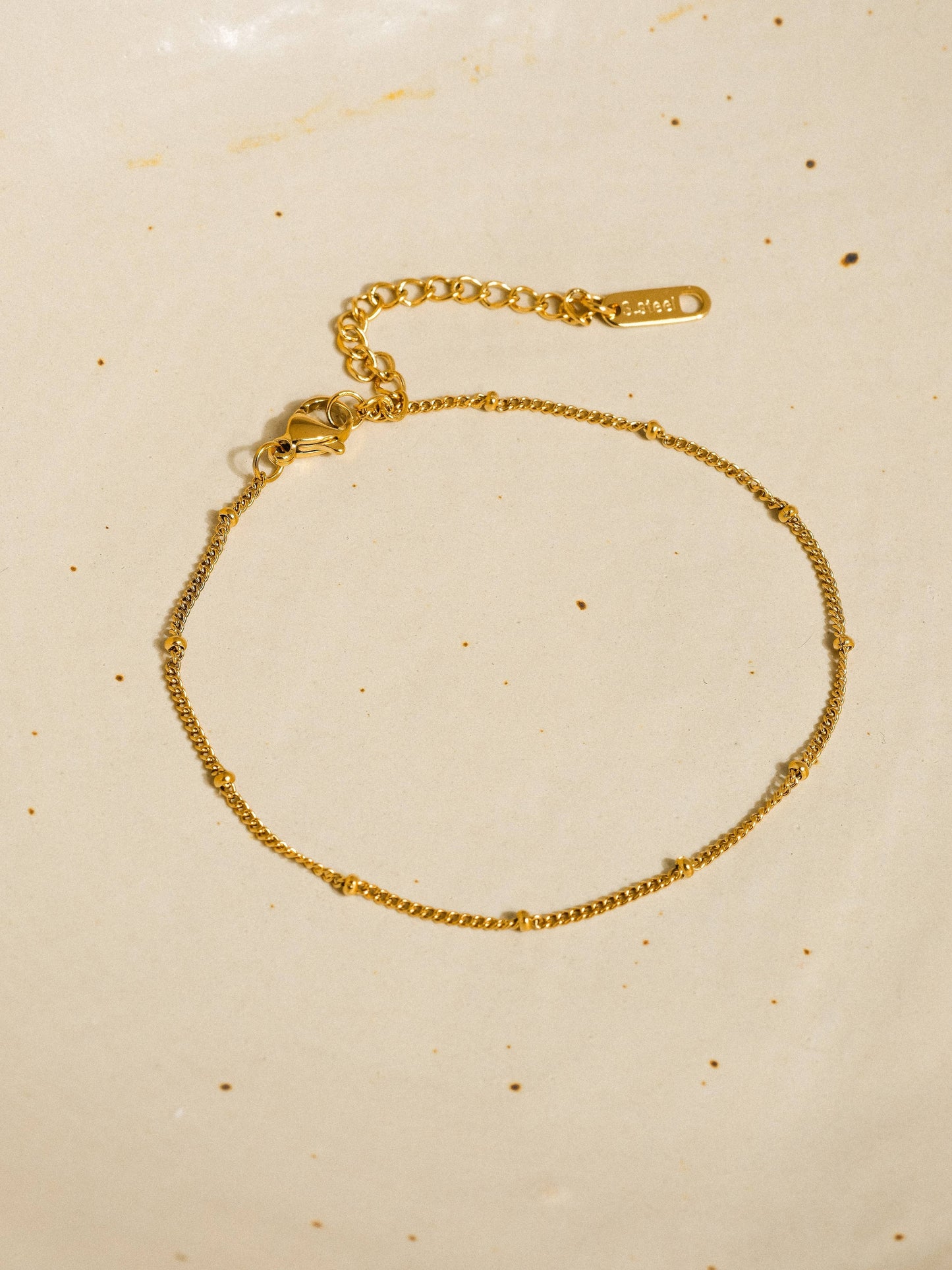Vivi 18K Gold Non-Tarnish Classic Beaded Chain Anklets