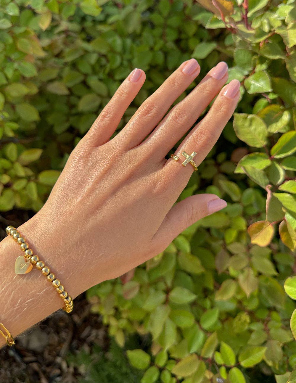 Textured Wrapped Cross Ring