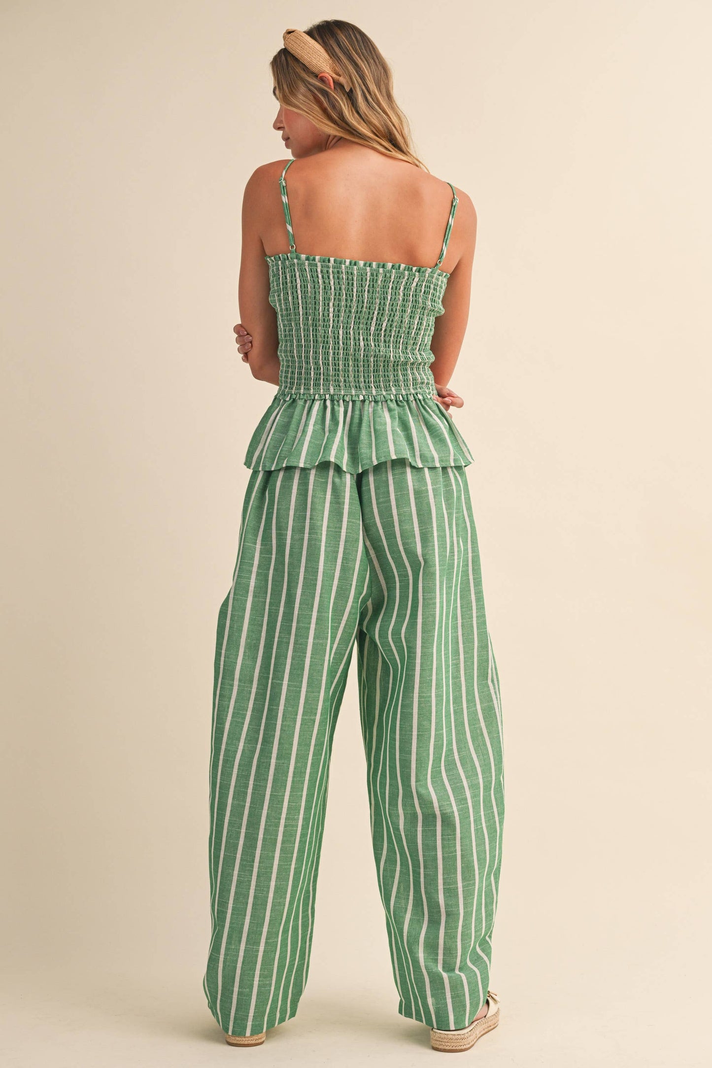 Seabreeze Stripe Linen Blend Pants Set