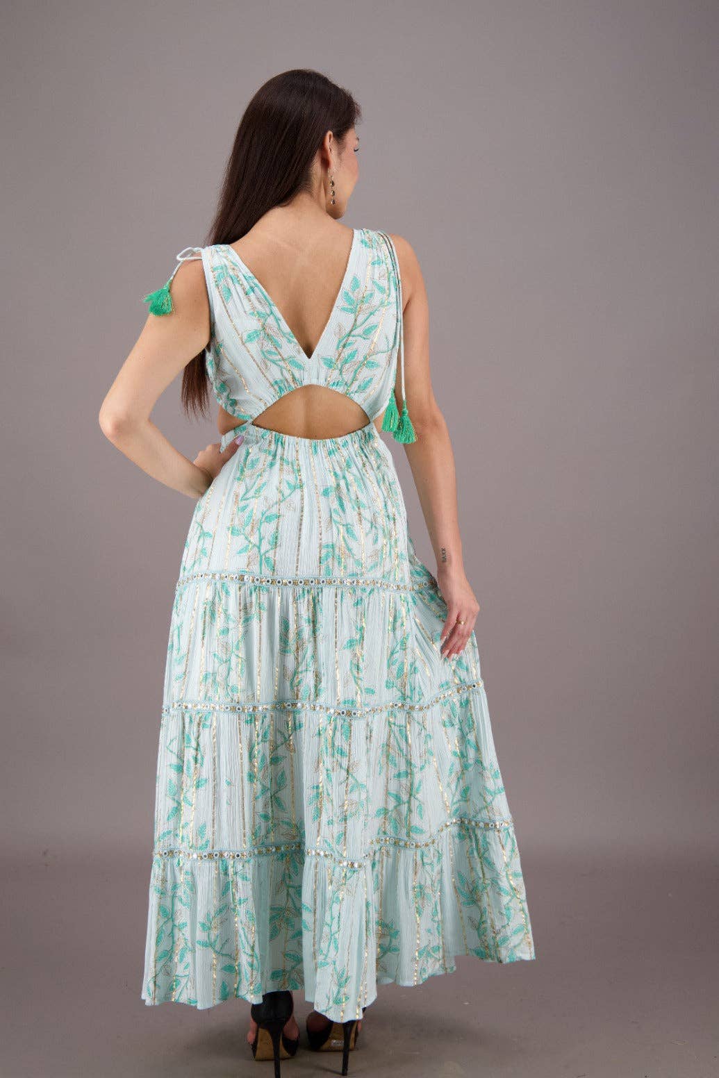 Mint Breeze Cutout Maxi Dress