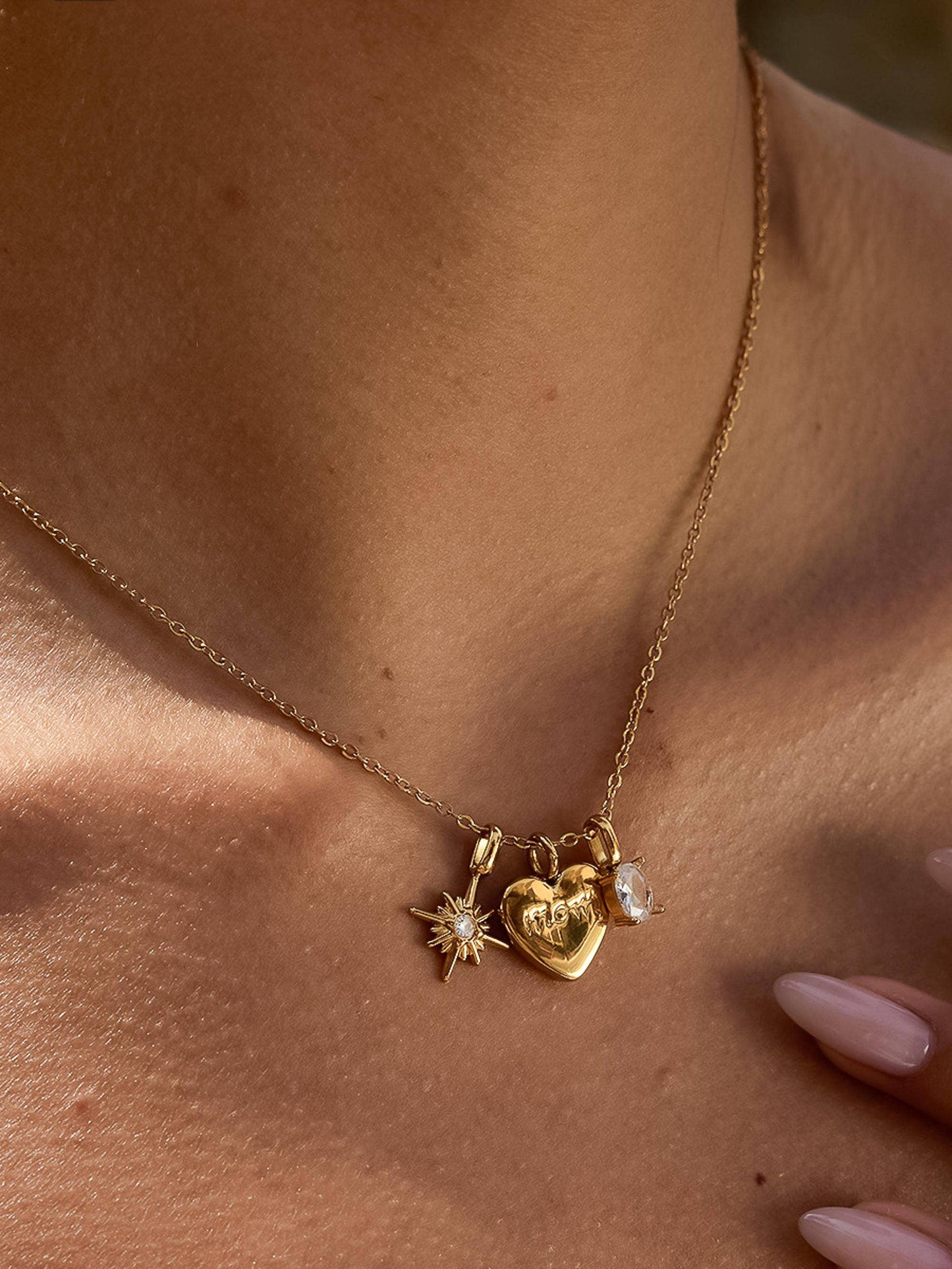 Gentilly Mom Heart Charm Necklace