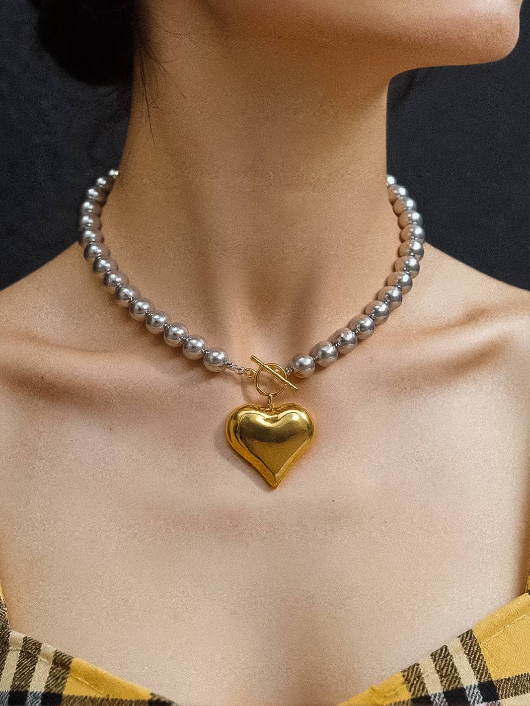 Raissa Two Tone Heart Necklace
