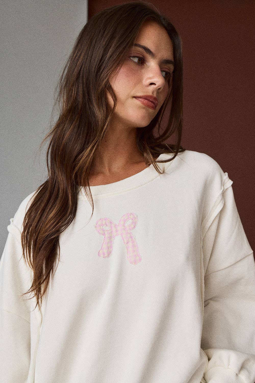 Bow Patch Pullover Sweater