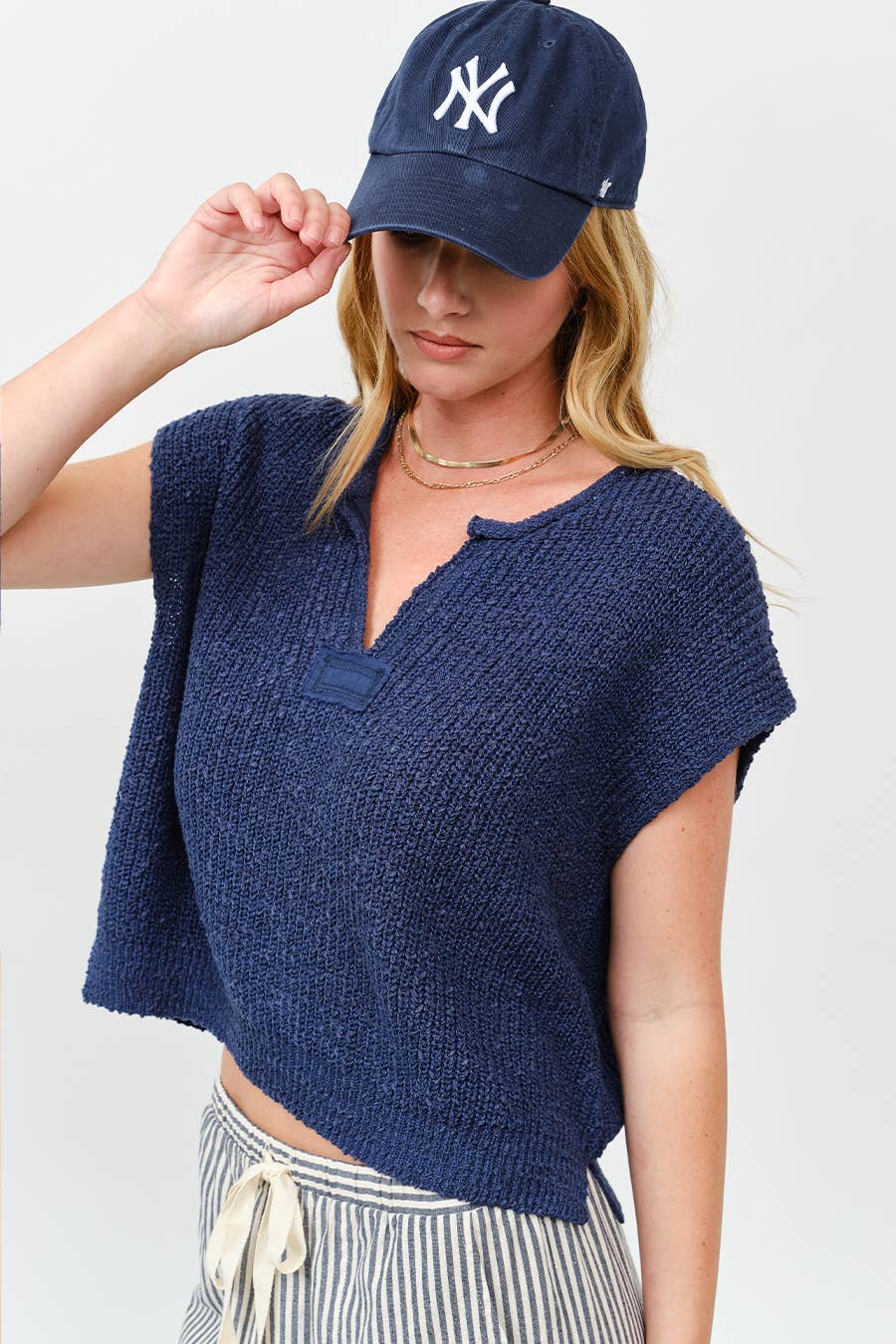 Slouchy Cropped Vneck Sweater