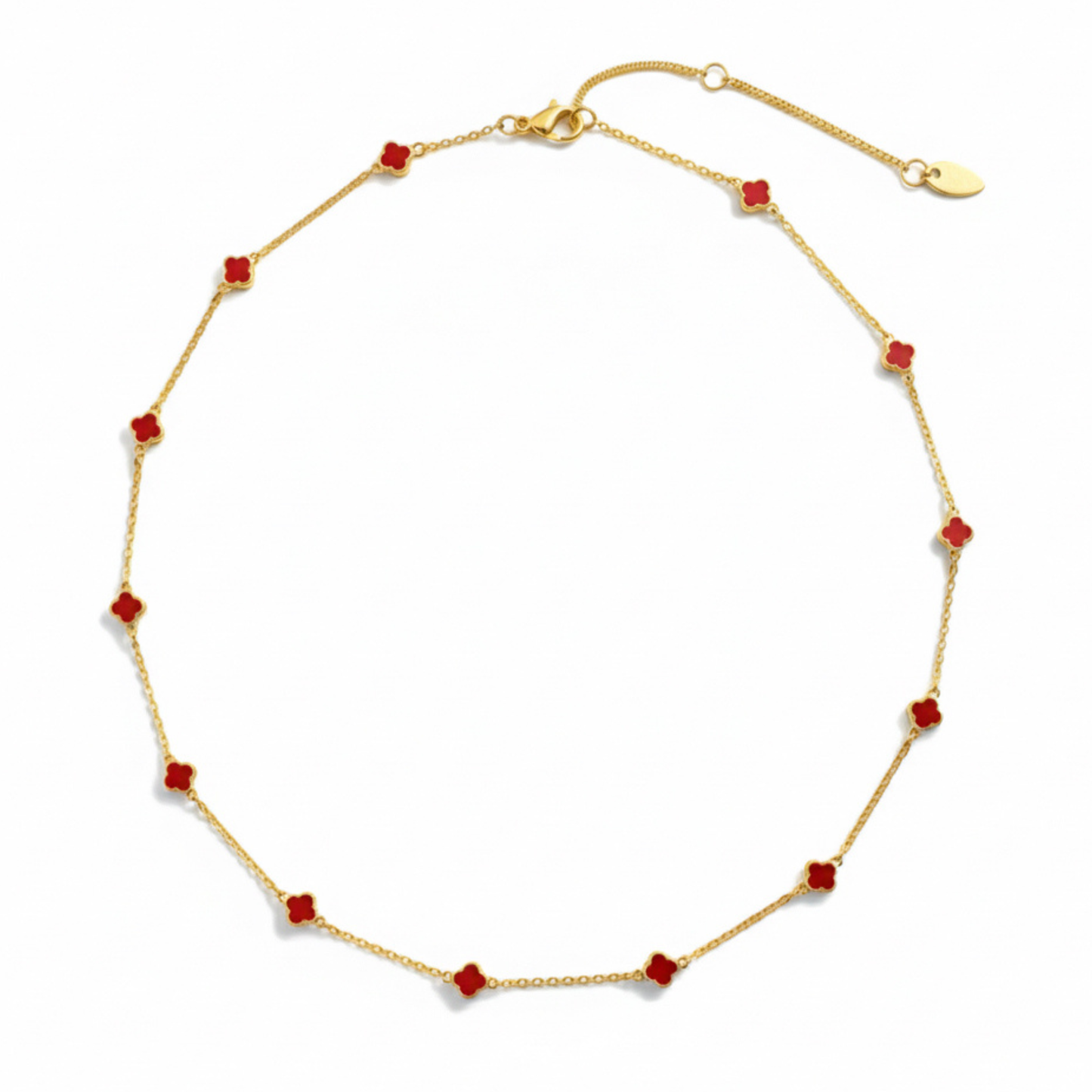 Petite Colored Clover Necklace