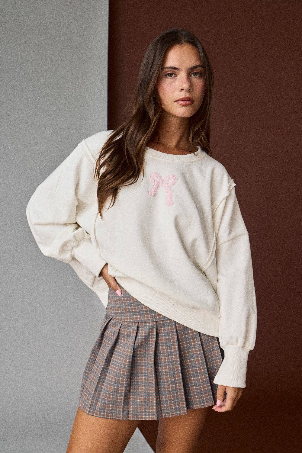 Bow Patch Pullover Sweater
