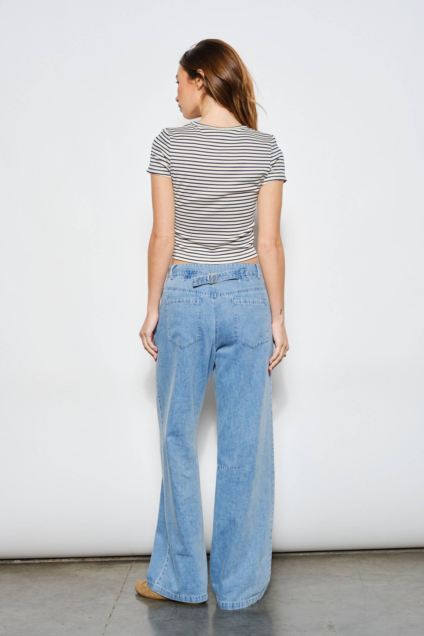 PAMELA STRIPED ANCHOR BEADED TEE