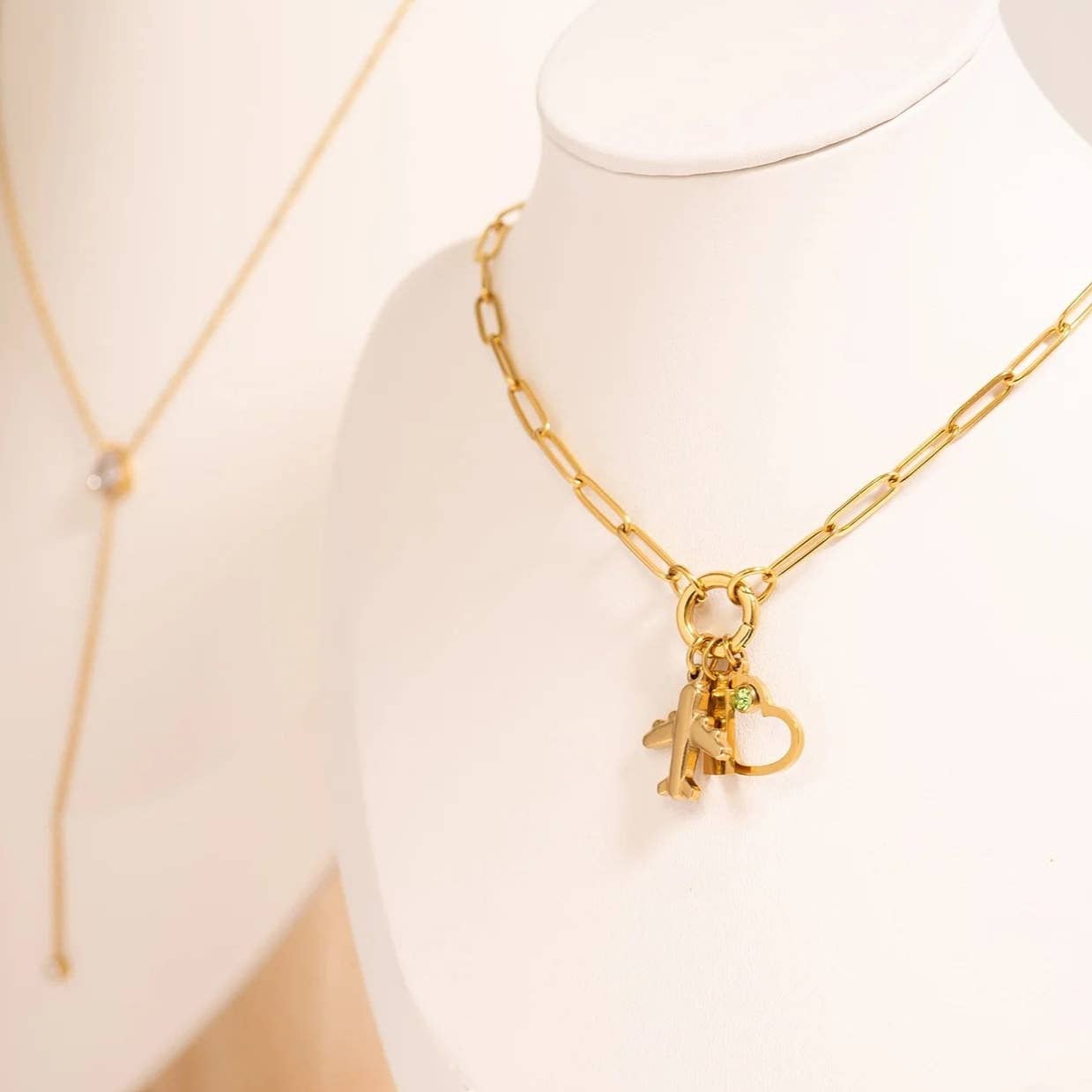 Paperclip Carabiner Charm Holder Necklace