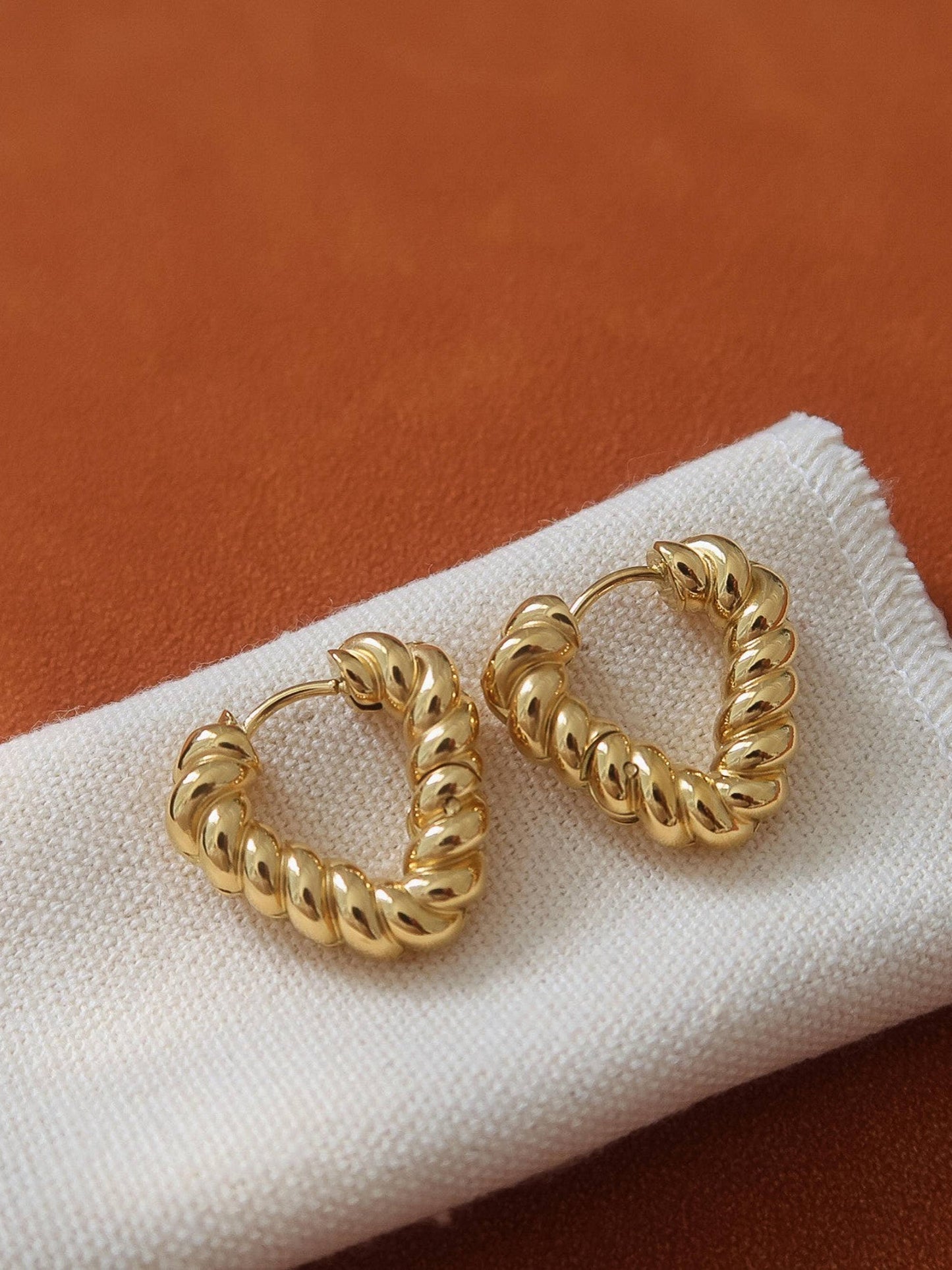Prudence Twisted Heart Hoop Earrings