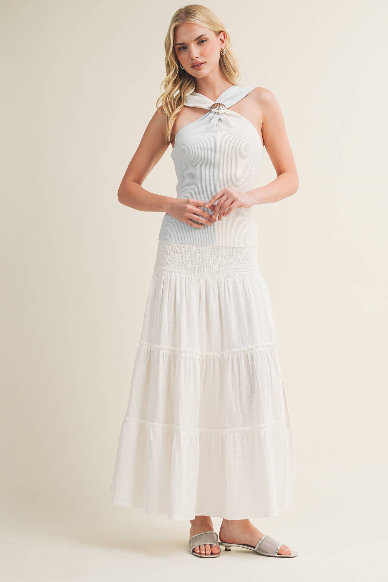 Seashell Twisted Halter Top