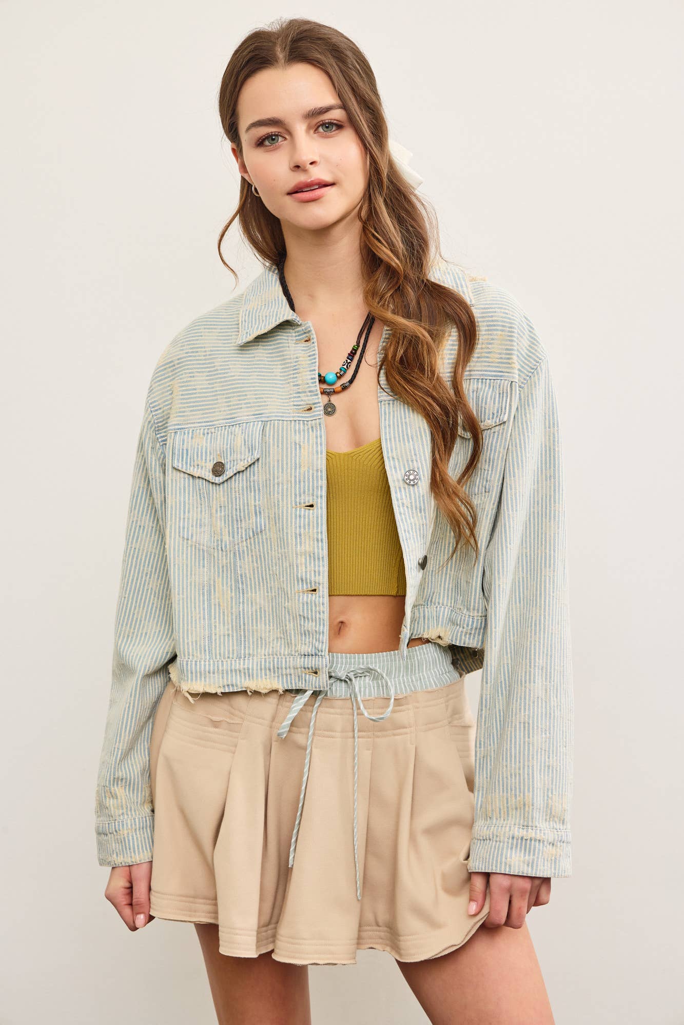 Washed Tide Cropped Jacket