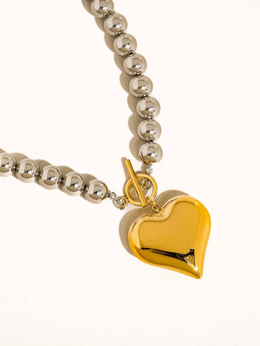 Raissa Two Tone Heart Necklace