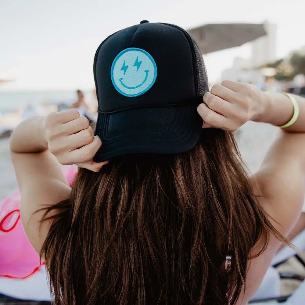 Lightning Happy Face Foam Adjustable Trucker Hat