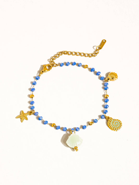 Elowen 18K Gold Non-Tarnish Shells and Star Beaded Bracelet