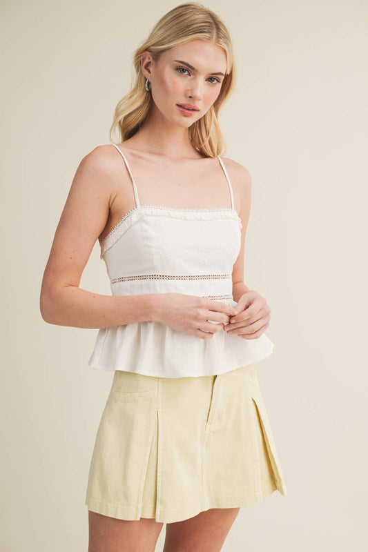 Sally Lace Peplum Top