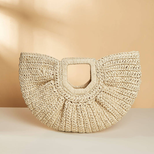 Woven Straw Beach Handbag