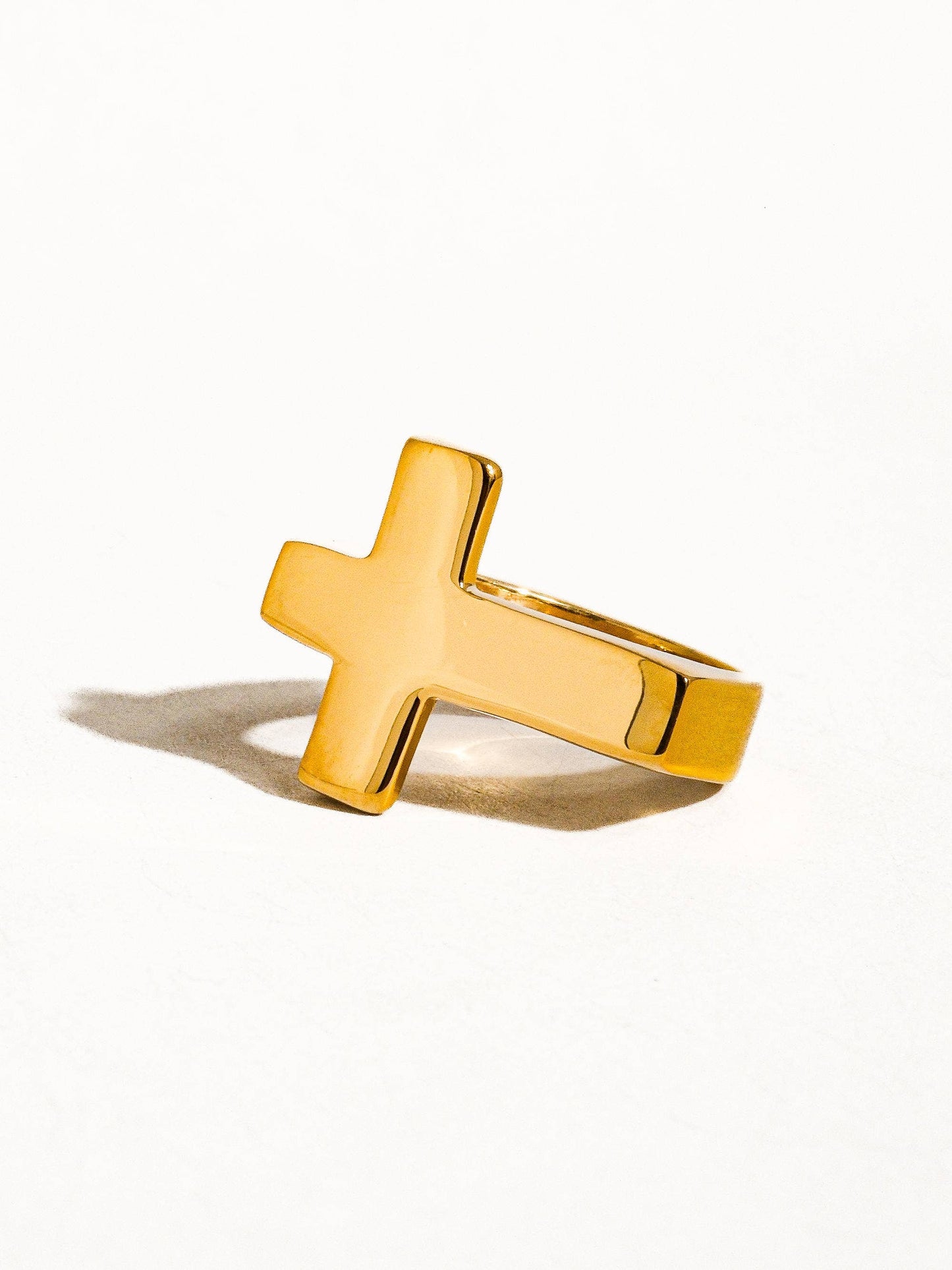 Truth 18K Gold Non-Tarnish Cross Ring