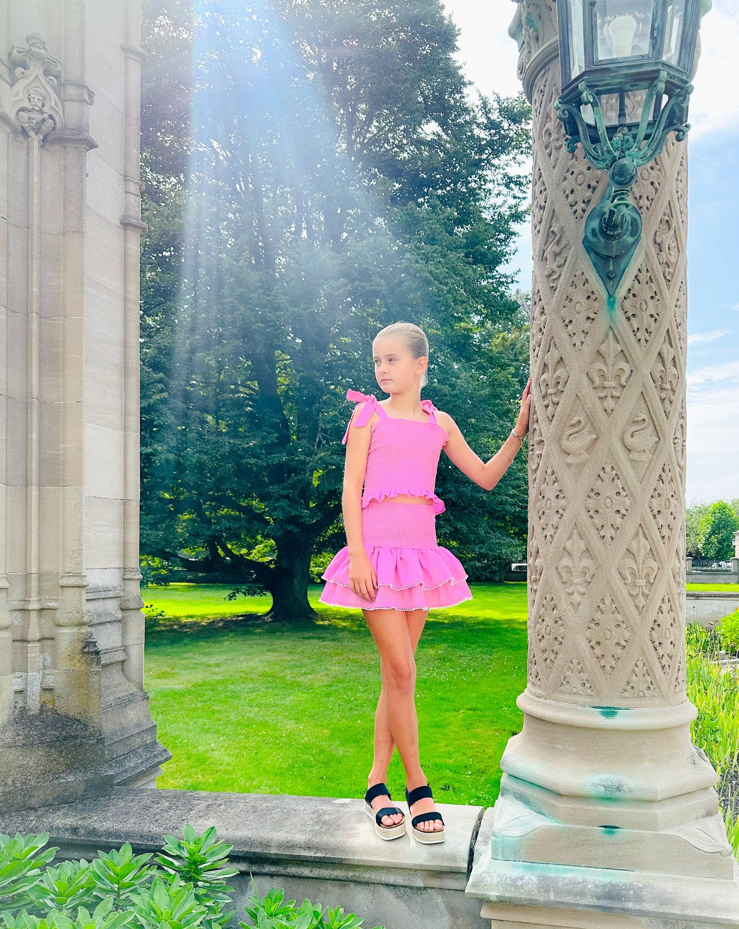 Tween Tie Green Smocked Top