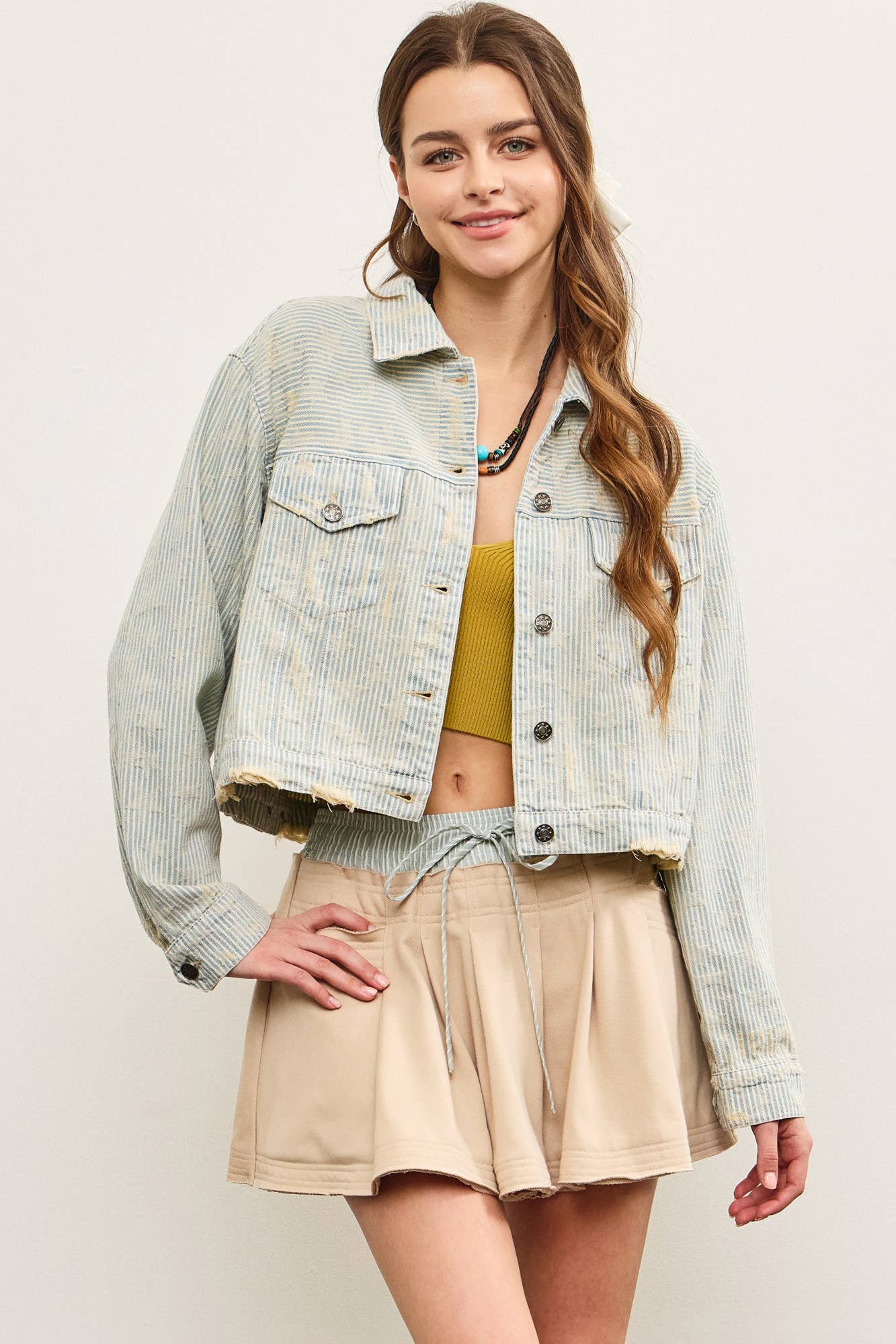 Washed Tide Cropped Jacket
