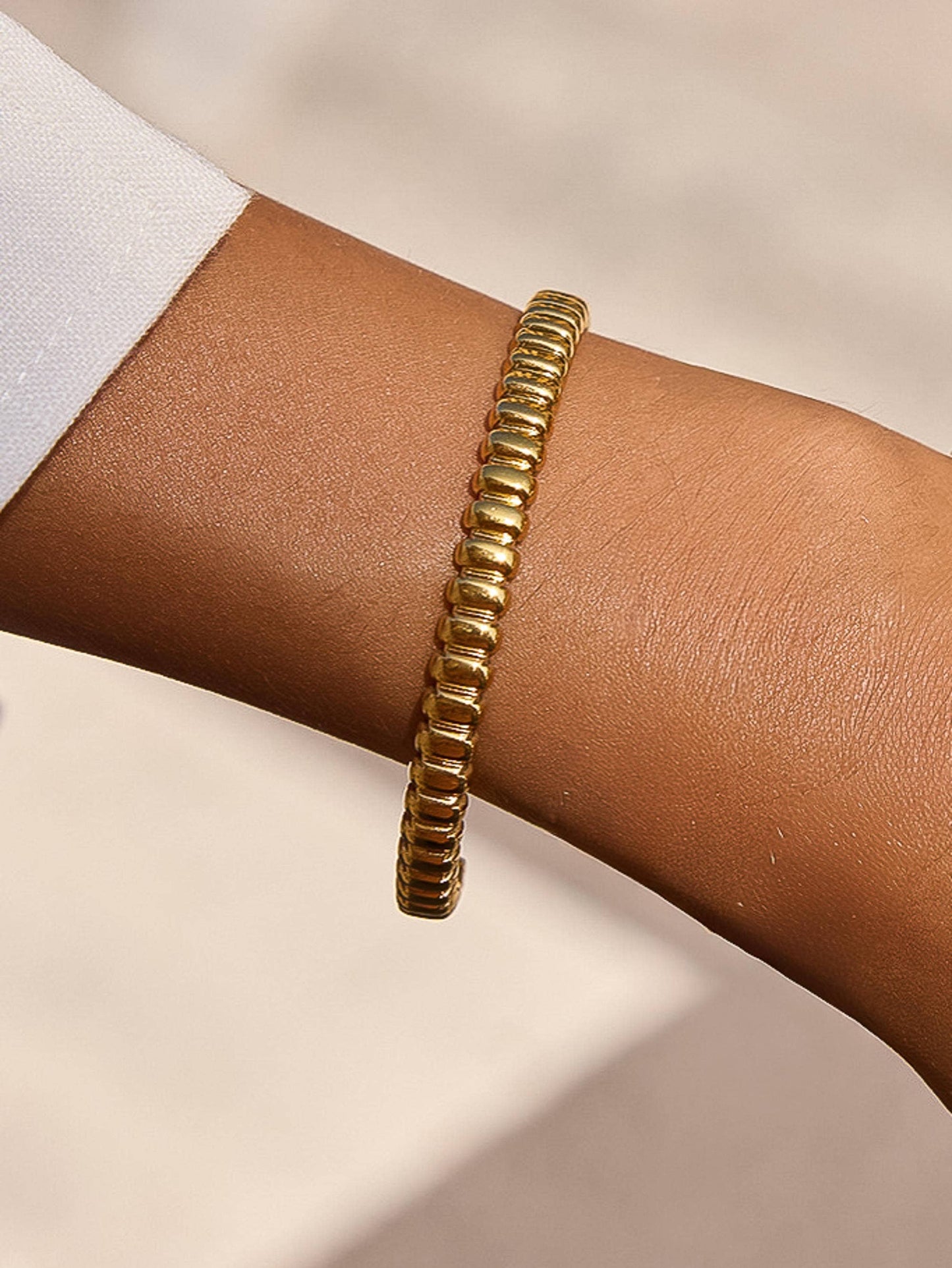 Cendine 18K Gold Non-Tarnish Beaded Cuff Bracelet