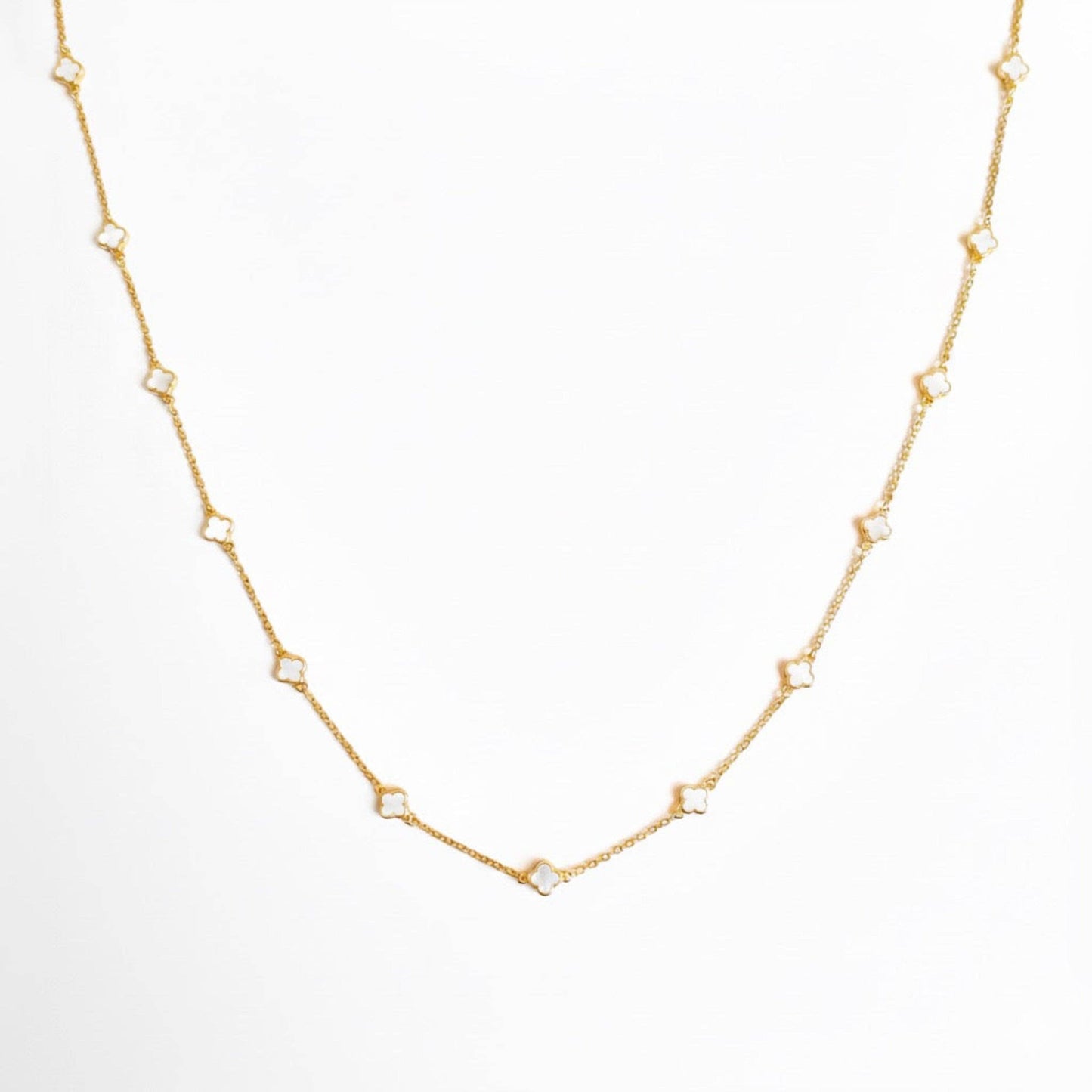 Petite Colored Clover Necklace