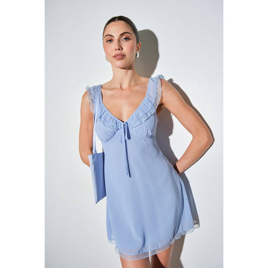 Baby Blue Coquette Slip Mini
