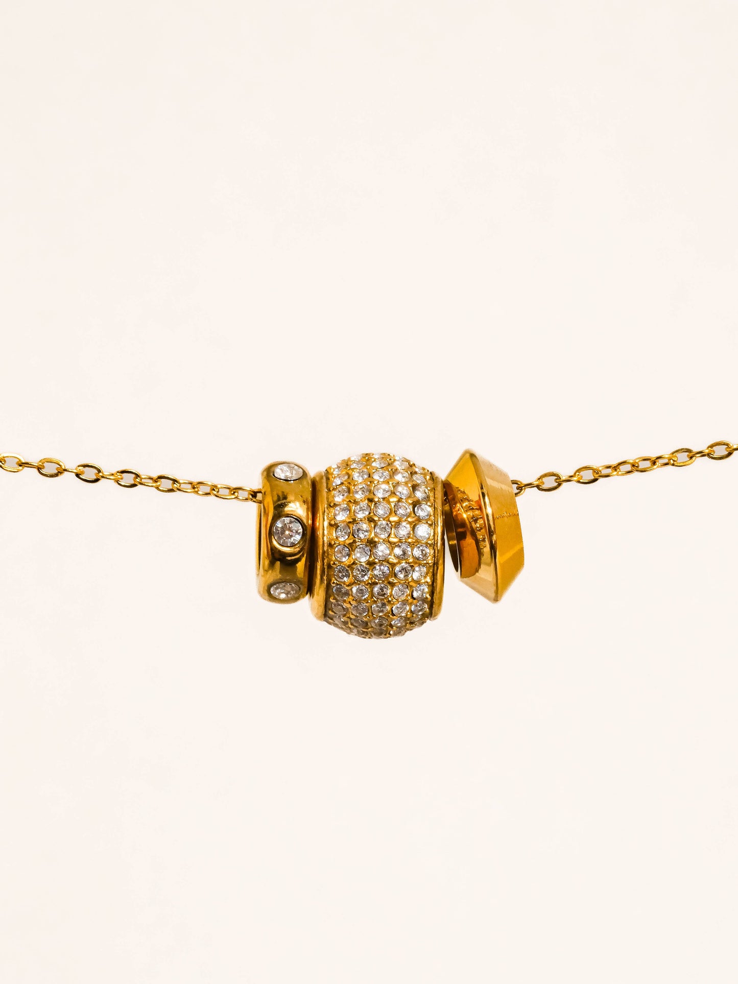 Enora 18K Gold Non-Tarnish CZ Bead Necklace