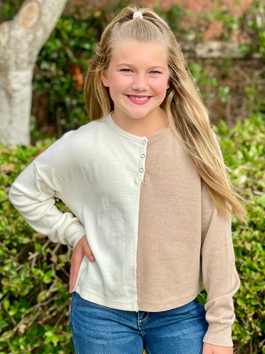 Colorblock Star Henley Top (Tweens) VH