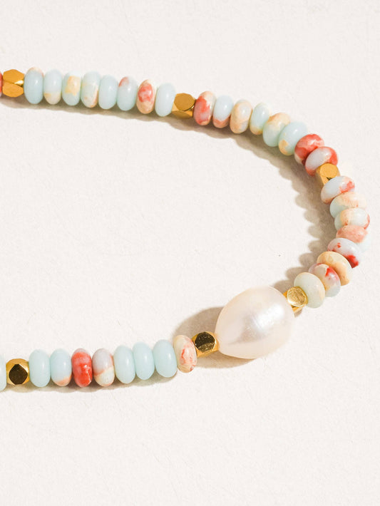 Swank Boho Beaded Pearl Necklace