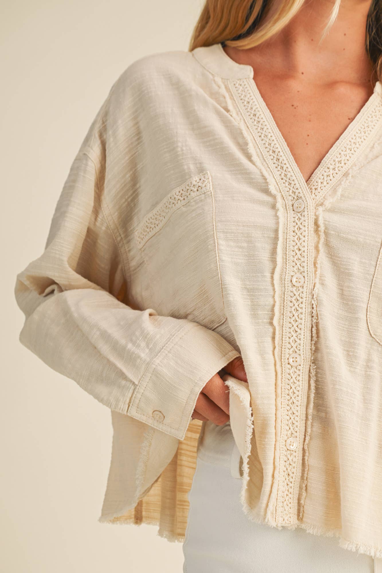 Isla Textured Button Up Blouse