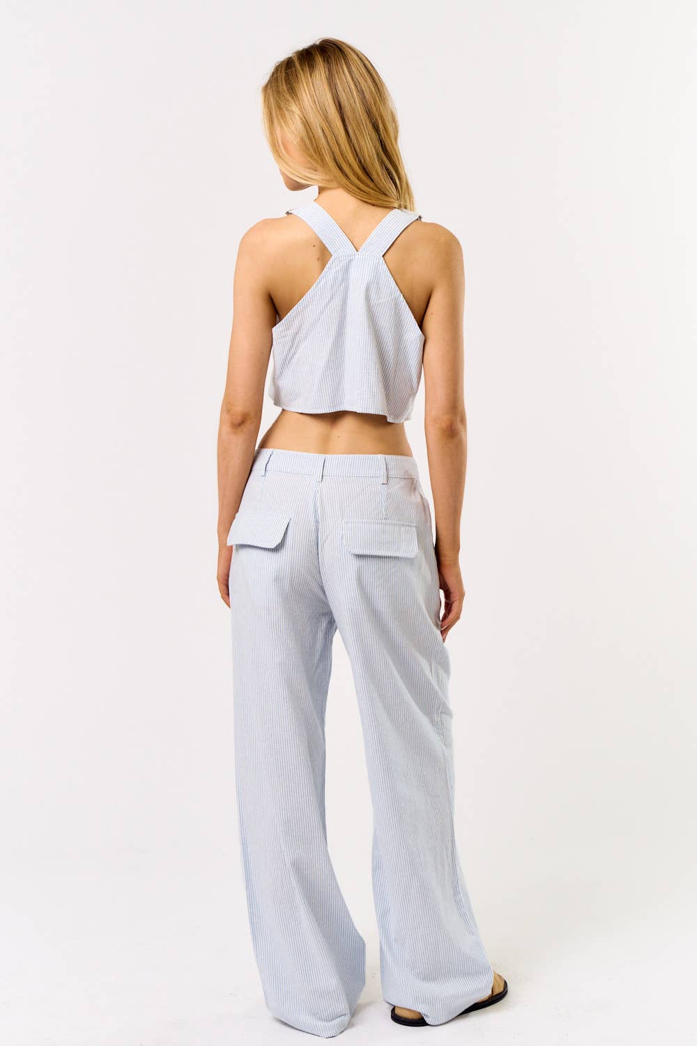 Striped Overall Set