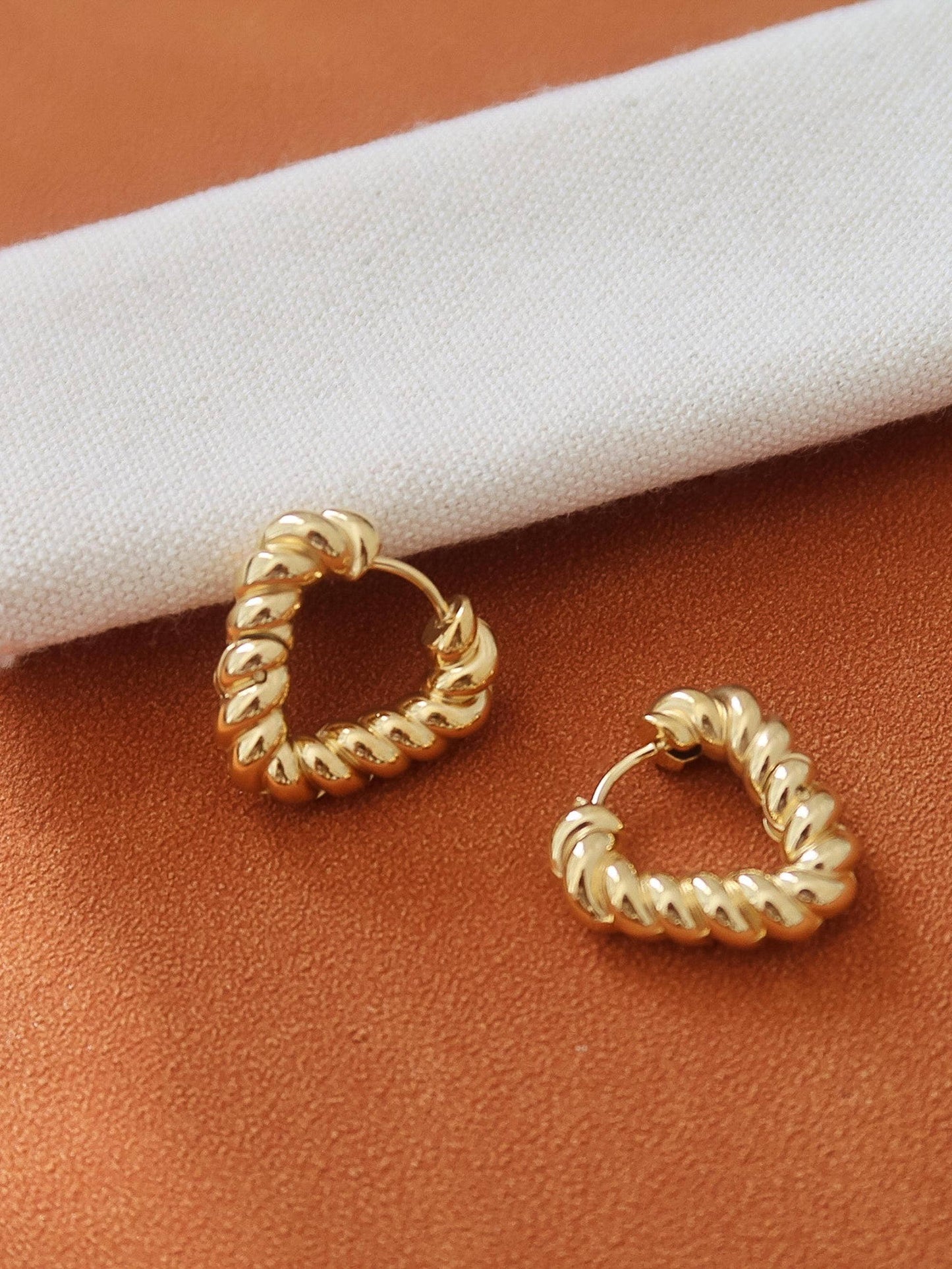 Prudence Twisted Heart Hoop Earrings