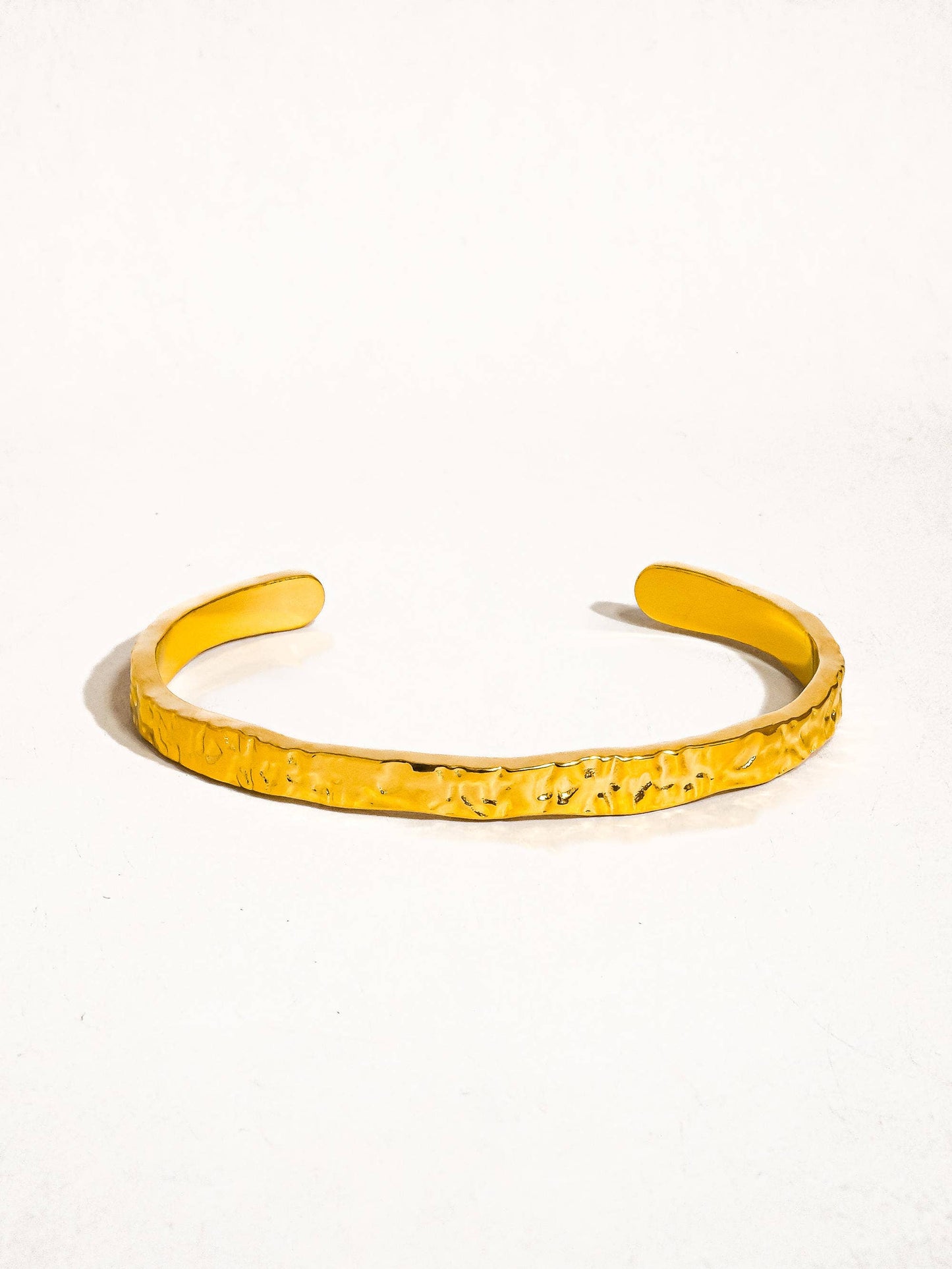 Bastien 18K Gold Non-Tarnish Textured Thin Bangle