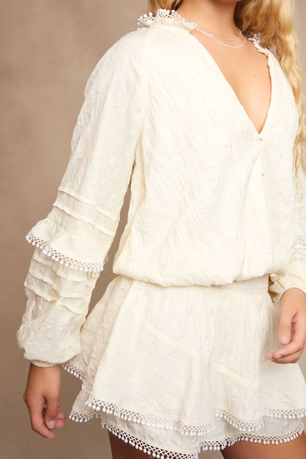 Ivory Boho Breeze Romper Dress