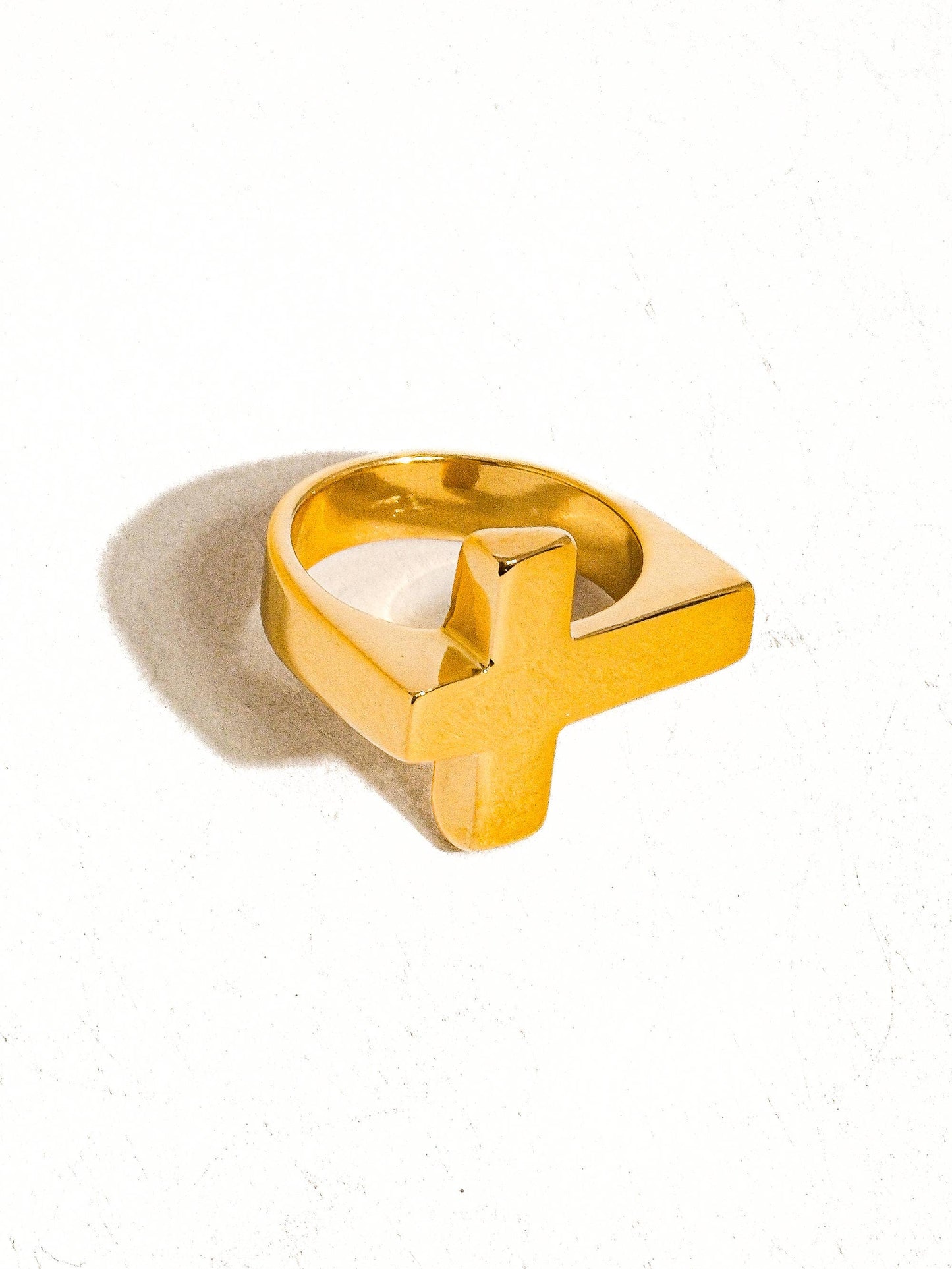 Truth 18K Gold Non-Tarnish Cross Ring
