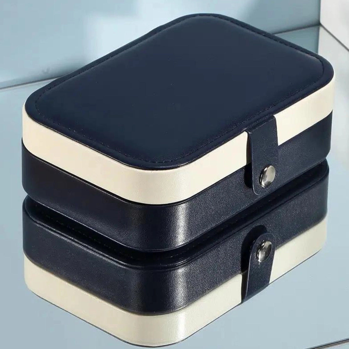 Portable Travel Jewelry Box, Stylish Vegan Leather box