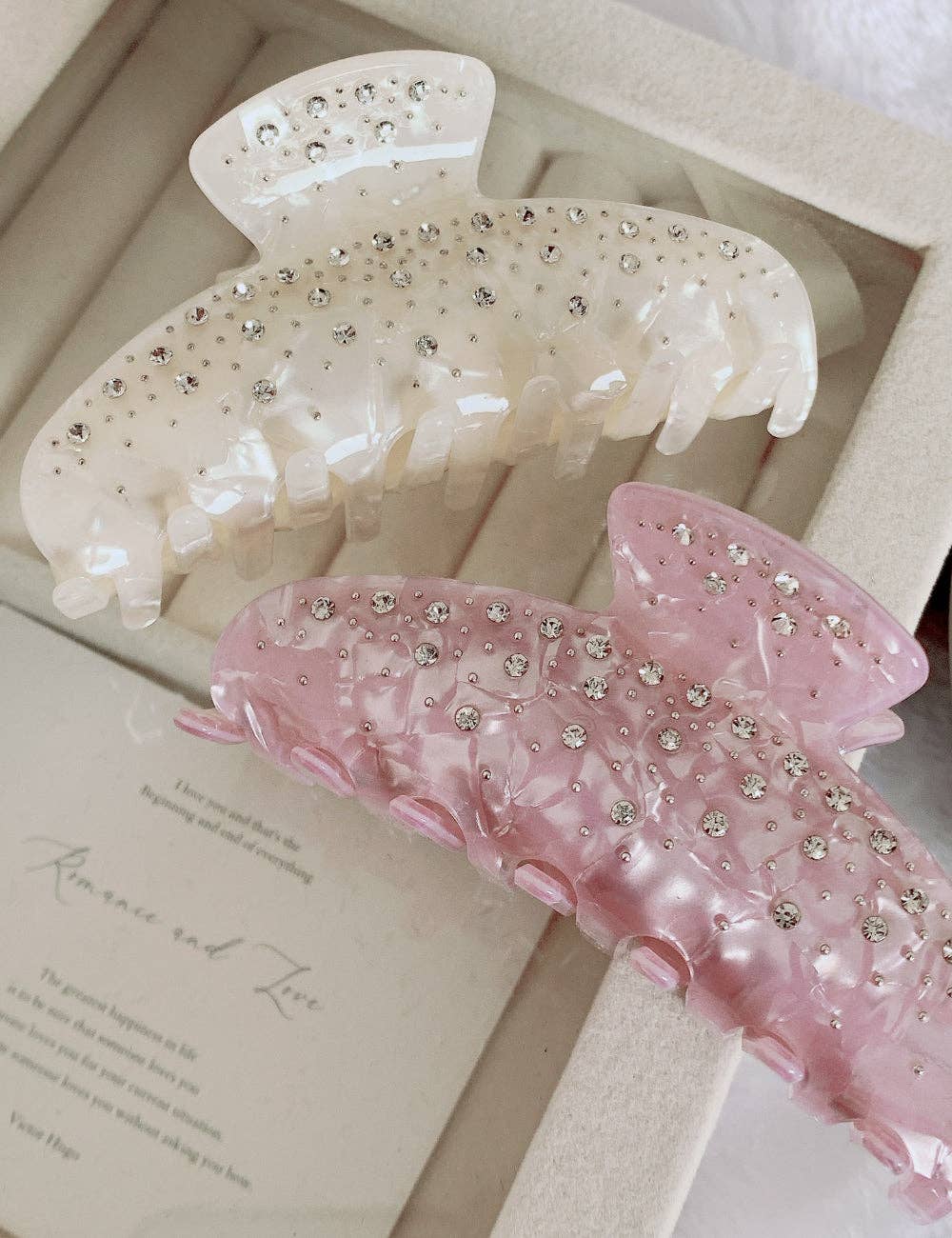 Sweet Rhinestone Claw Clip Solid Hair Accessory