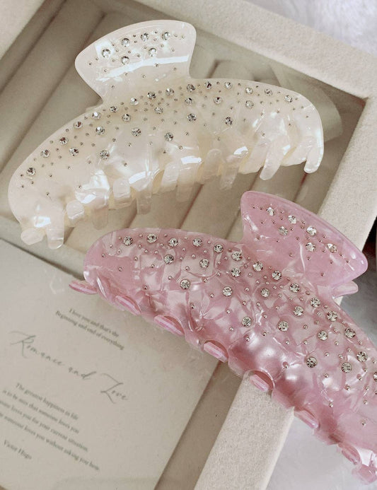 Sweet Rhinestone Claw Clip Solid Hair Accessory