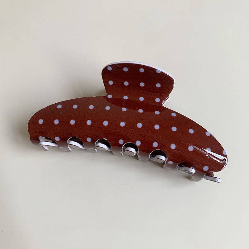Polka Luxe Acrylic Hair Claw Clip