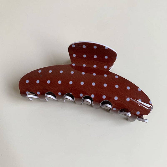 Polka Luxe Acrylic Hair Claw Clip
