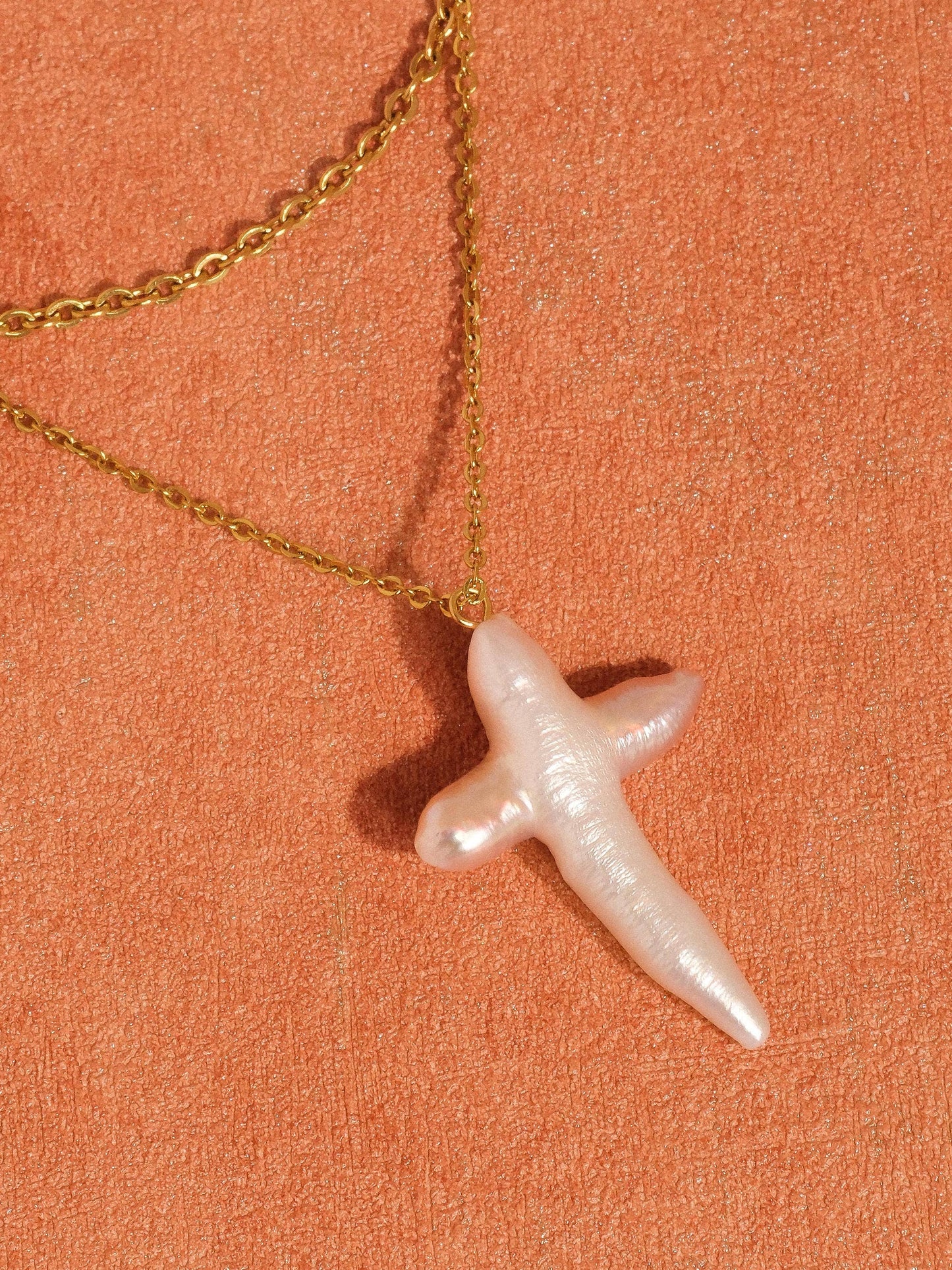 Aurise Freshwater Pearl Cross Necklace