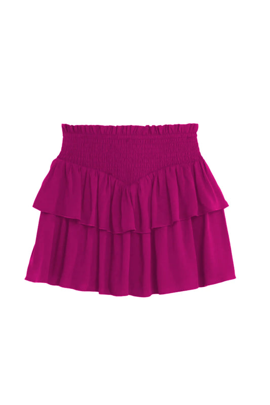 Brooke Shocking Pink Smocked Skirt (Tweens) Katiej NYC