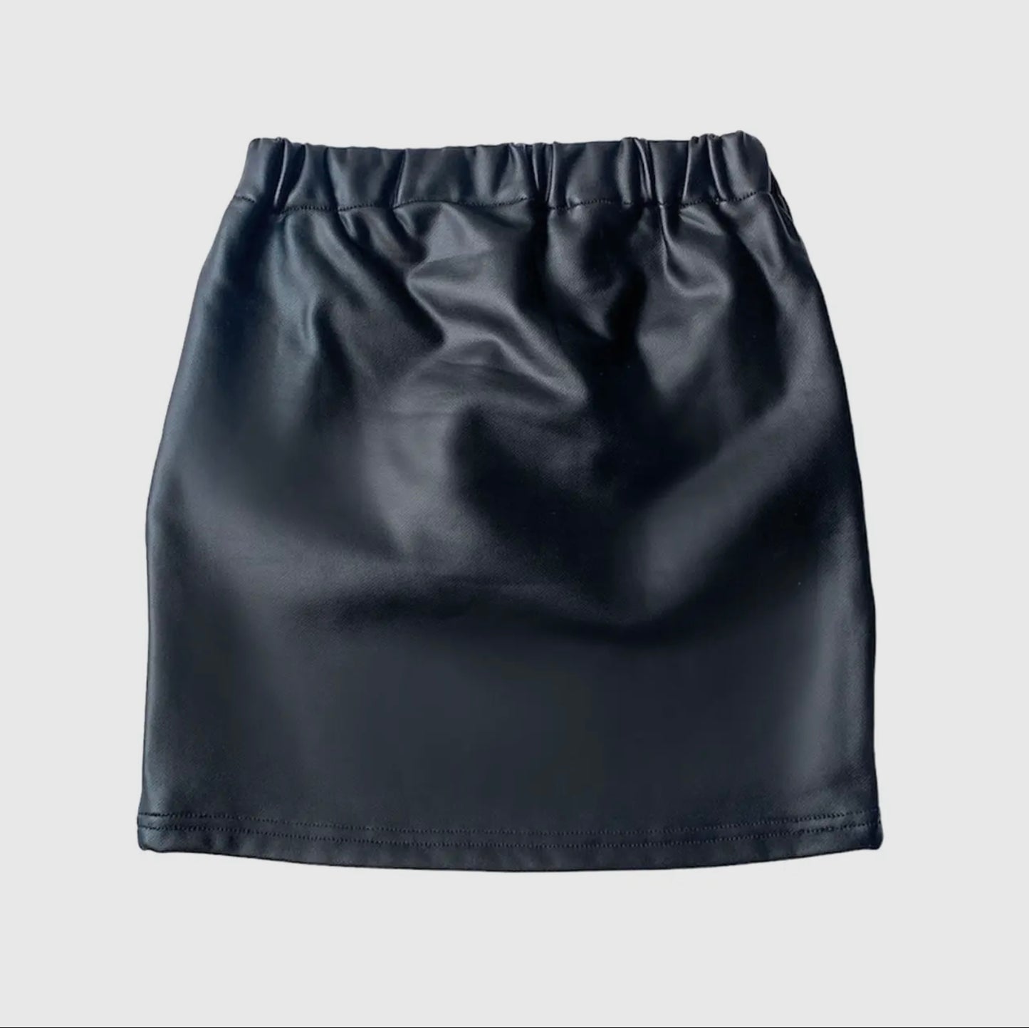 Black Faux Leather Skirt - LO