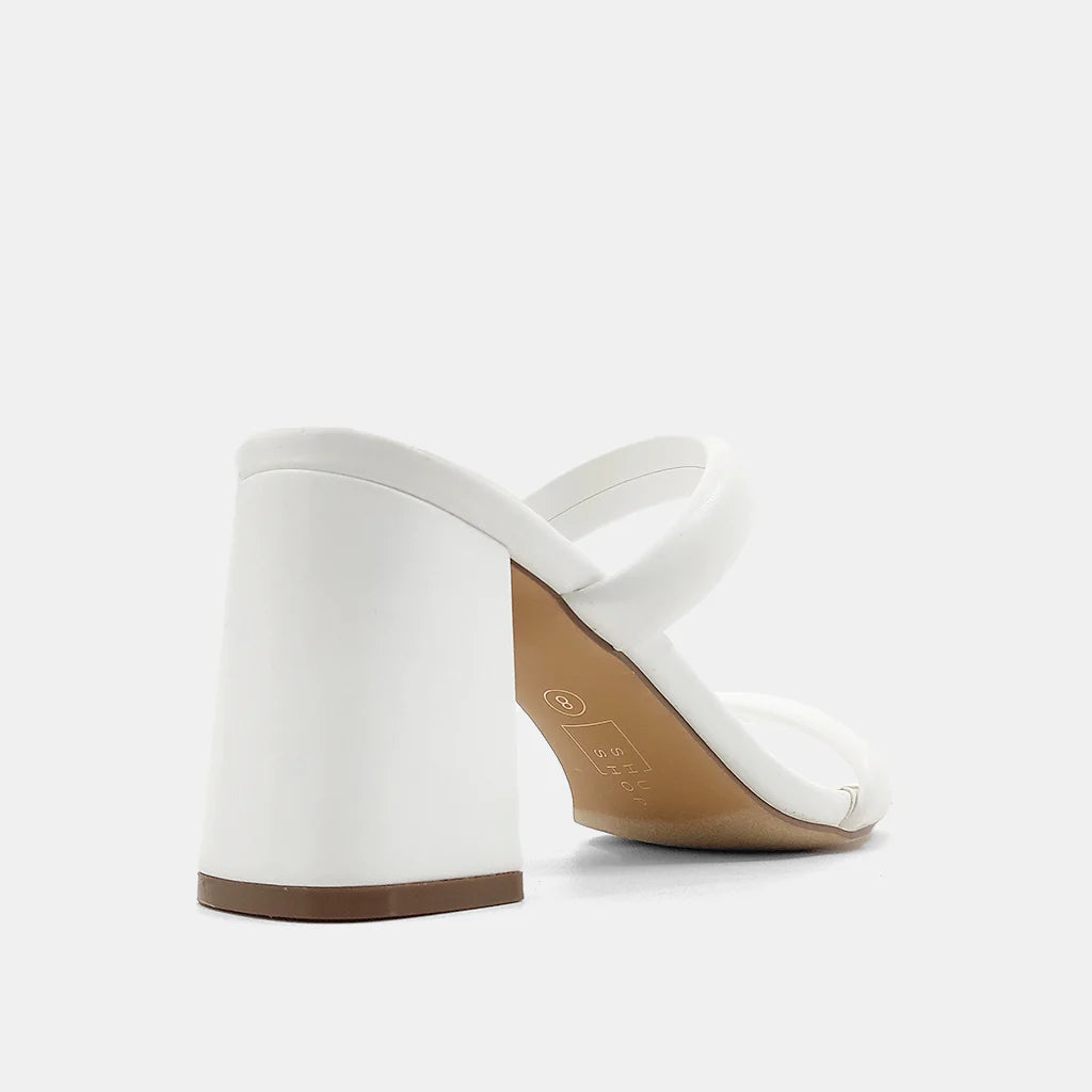 Farah White Heel Sandals