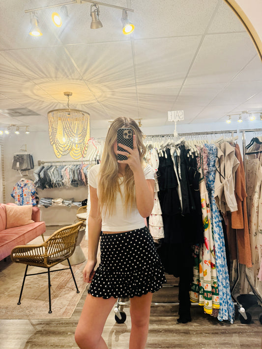 Polka Dot Ruffle Skirt Tween
