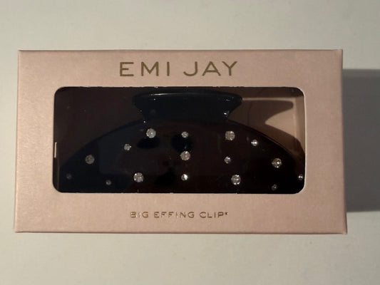 Big Effing Claw Clip Black with Rinestones