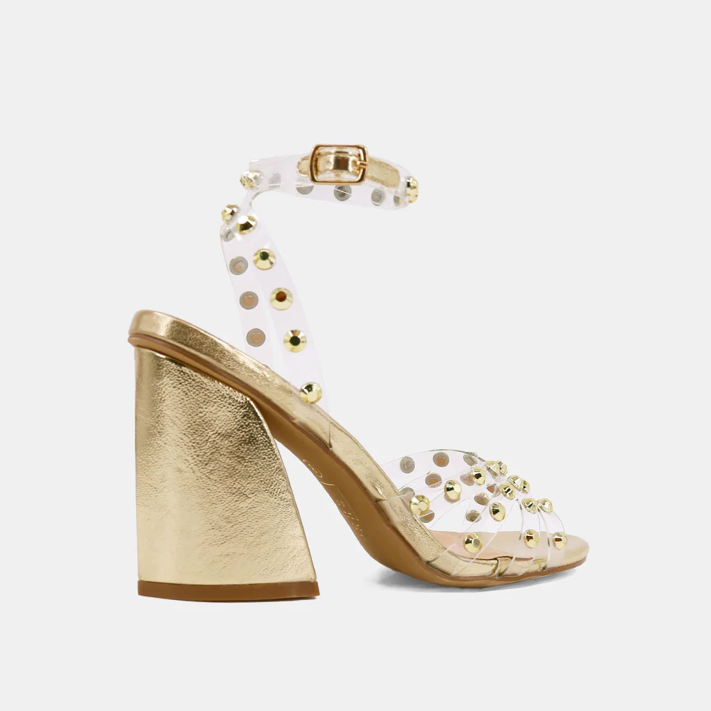 Gioia Gold Chunky Heels