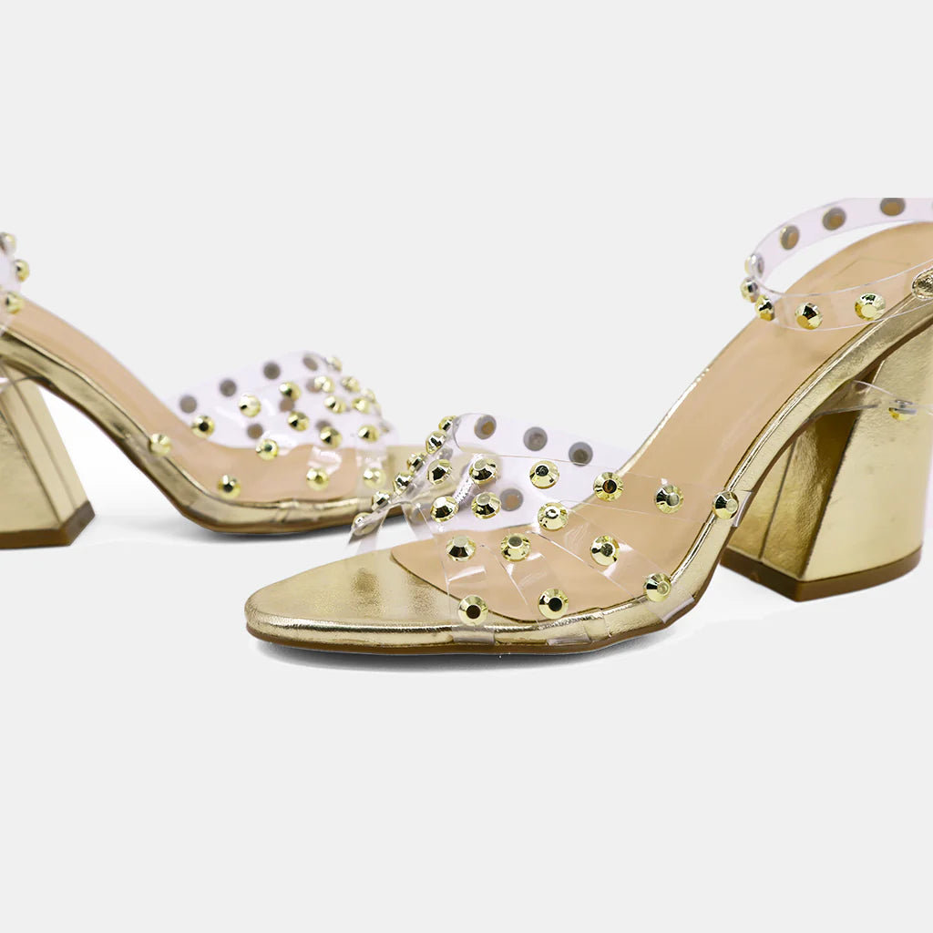Gioia Gold Chunky Heels