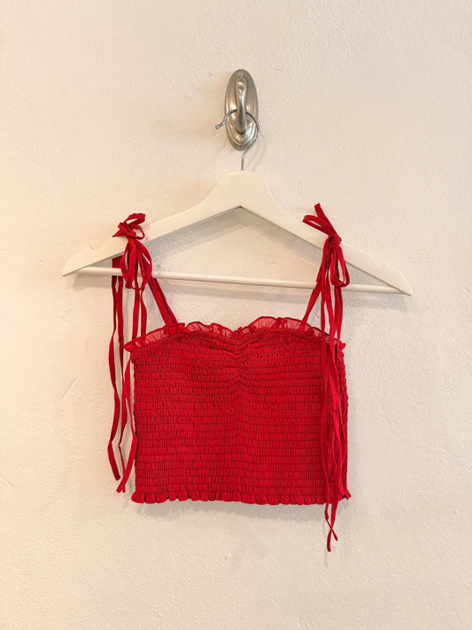 Cher Top Red Slky Georgette